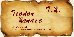 Tiodor Mandić vizit kartica